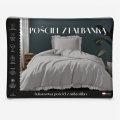 Pościel 140x200 Satynowa Mikrofibra z falbanką gładka jasna szara