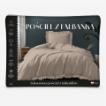 Pościel 140x200 Satynowa Mikrofibra z falbanką gładka beżowa