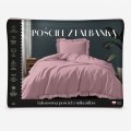 Pościel 140x200 Satynowa Mikrofibra z falbanką gładka różowa