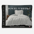 Pościel 140x200 Satynowa Mikrofibra z falbanką gładka kremowa