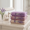 Ręcznik 70x140 VIOLA Haft kwiatowy biały bawełna 500g Premium 
