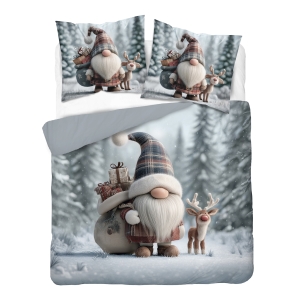 Pościel Świąteczna 160x200 Skrzat Świąteczny Holland MERRY CHRISTMAS   
