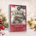 Pościel Świąteczna 160x200 Świąteczny Holland MERRY CHRISTMAS Mikołaj na saniach   