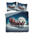 Pościel Świąteczna 220x200 Świąteczny Holland MERRY CHRISTMAS Mikołaj na saniach   