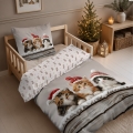 Pościel Świąteczna 140x200 Kotki Świąteczne MERRY CHRISTMAS  