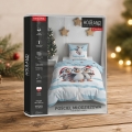 Pościel Świąteczna 140x200 Pingwinki Świąteczne MERRY CHRISTMAS  