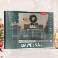 Pościel Świąteczna 140x200 Skrzaty Domki Świąteczne Kratka Zielona 100% Bawełna 