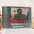 Pościel Świąteczna 140x200 Świąteczne Gwiazdki Kratka Czerwona 100% Bawełna  