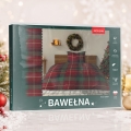 Pościel Świąteczna 140x200 Kratka Czerwona Zielona 100% Bawełna 