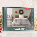 Pościel Świąteczna 140x200 Skrzaty Świąteczne Kratka Jasna 100% Bawełna