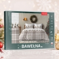 Pościel Świąteczna 220x200 Skrzaty Świąteczne Kratka Jasna 100% Bawełna