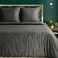 Pościel Bawełniana Tencel Premium 220x200 Alba 2 Geometryczna  czarny / srebrny