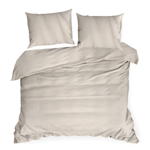 Pościel Bawełniana Tencel Premium 160x200 Alba 2 Geometryczna  beżowy / srebrny