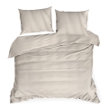 Pościel Bawełniana Tencel Premium 220x200 Alba 2 Geometryczna  beżowy / srebrny