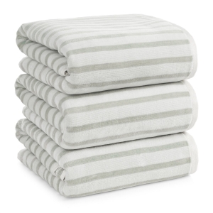 Ręcznik 70x140 Claudia srebrny Paski Premium bawełna 500gr   