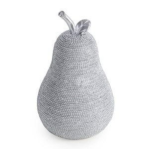 Figurka z żywicy poliestrowej Gruszka 10 x 9 x 16 cm srebrna