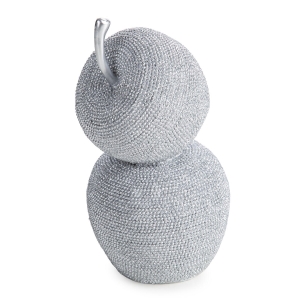 Figurka z żywicy poliestrowej Jabłka 10 x 10 x 19 cm srebrna