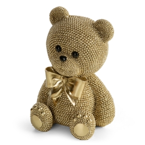 Figurka z żywicy poliestrowej Miś 13 x 11 x 17 cm złota
