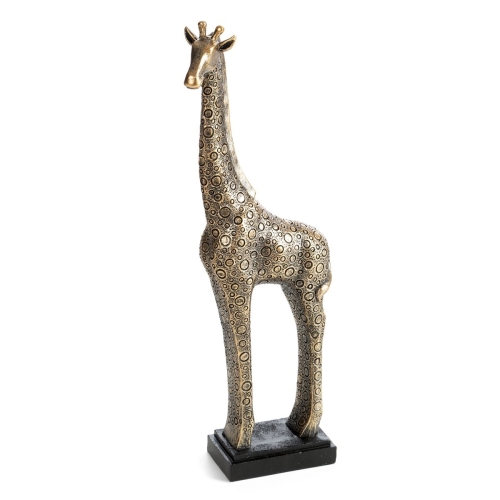 Figurka z żywicy poliestrowej Żyrafa 13 x 8 x 35 cm złota/czarna  