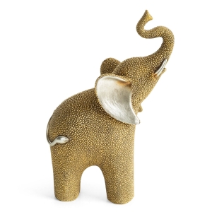 Figurka z żywicy poliestrowej Słonik 16 x 8 x 25 cm złota