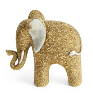 Figurka z żywicy poliestrowej Słonik 18 x 8 x 17 cm złota