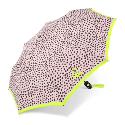 Parasol Benetton Mini AC Wild Dots peachwhip kieszonkowy automatycznie otwierany