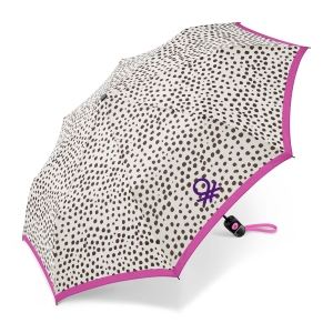 Parasol Benetton Mini AC Wild Dots eggnog kieszonkowy automatycznie otwierany
