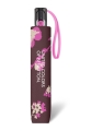 Parasol Benetton Mini AC Flat Floral marron kwiatowy kieszonkowy automatycznie otwierany