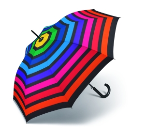 Parasol Benetton Długi Long Multicolor Strip Paski Automatycznie otwierany