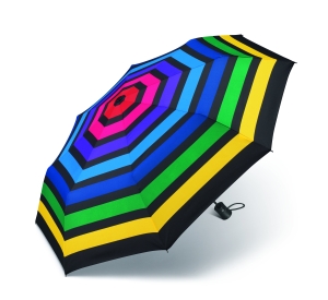 Parasol Benetton Mini AC Multicolor Strip Paski kieszonkowy Automatycznie otwierany