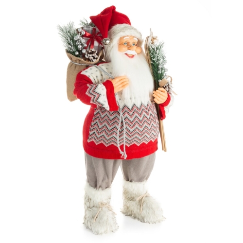 Święty Mikołaj 80cm Dekoracyjna Merry Christmas czerwony / biały