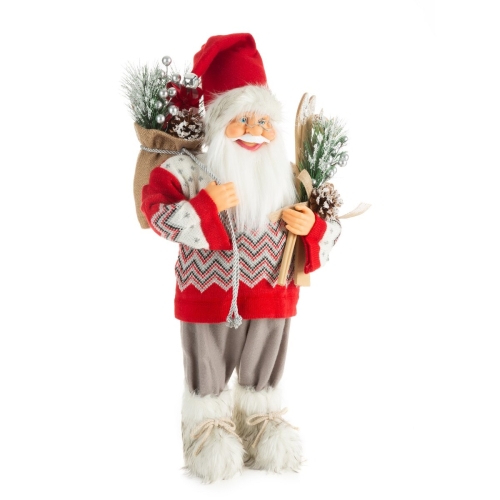 Święty Mikołaj 60cm Dekoracyjna Merry Christmas czerwony / biały