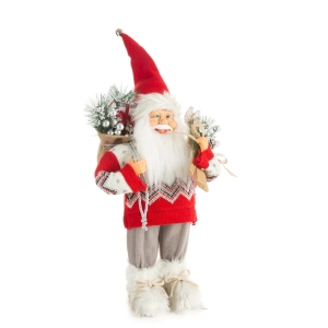 Święty Mikołaj 40cm Dekoracyjna Merry Christmas czerwony / biały