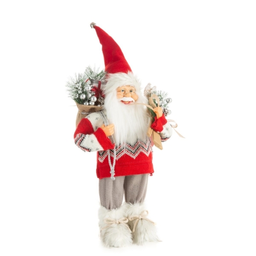 Święty Mikołaj 40cm Dekoracyjna Merry Christmas czerwony / biały