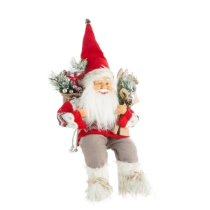 Święty Mikołaj 40cm Dekoracyjna Merry Christmas czerwony / biały 