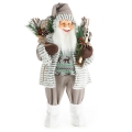 Święty Mikołaj 80cm Dekoracyjna Merry Christmas srebrny / biały 