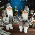 Święty Mikołaj 80cm Dekoracyjna Merry Christmas srebrny / biały 