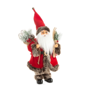 Święty Mikołaj 40cm Dekoracyjna Merry Christmas czerwony / beżowy