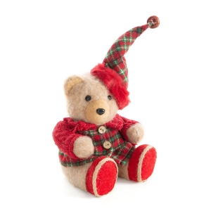Miś Świąteczny 16cm Figurka Dekoracyjna Merry Christmas 