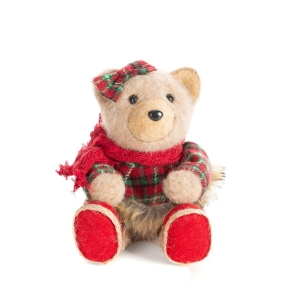 Miś Świąteczny 16cm Figurka Dekoracyjna Merry Christmas 