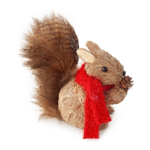 Wiewiórka Świąteczna 20cm Figurka Dekoracyjna Merry Christmas  