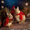 Wiewiórka Świąteczna 20cm Figurka Dekoracyjna Merry Christmas  