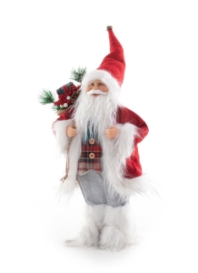 Święty Mikołaj 45cm Figurka Dekoracyjna Merry Christmas czerwony / biały 