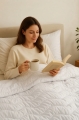 Kołdra Wełniana 220x200 Wełna Owcza Sili Med+ Całoroczna Biała
