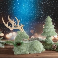 Choinka Świąteczna 17x9x31cm Figurka Dekoracyjna Merry Christmas Zielona