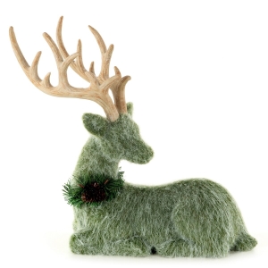Jelonek Świąteczny 30x12x40cm Figurka Dekoracyjna Merry Christmas Zielona 