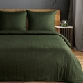 Pościel Satynowa Adamaszek 140x200 Gładka w Pasy Verona Premium zielona