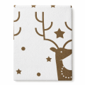  Pościel Flanelowa Świąteczna 160x200 F92 Renifery Krata beżowa