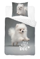 Pościel młodzieżowa 140x200 Szpic Pomeranian Piesek biały