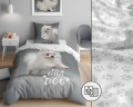 Pościel młodzieżowa 160x200 Szpic Pomeranian Piesek biały 